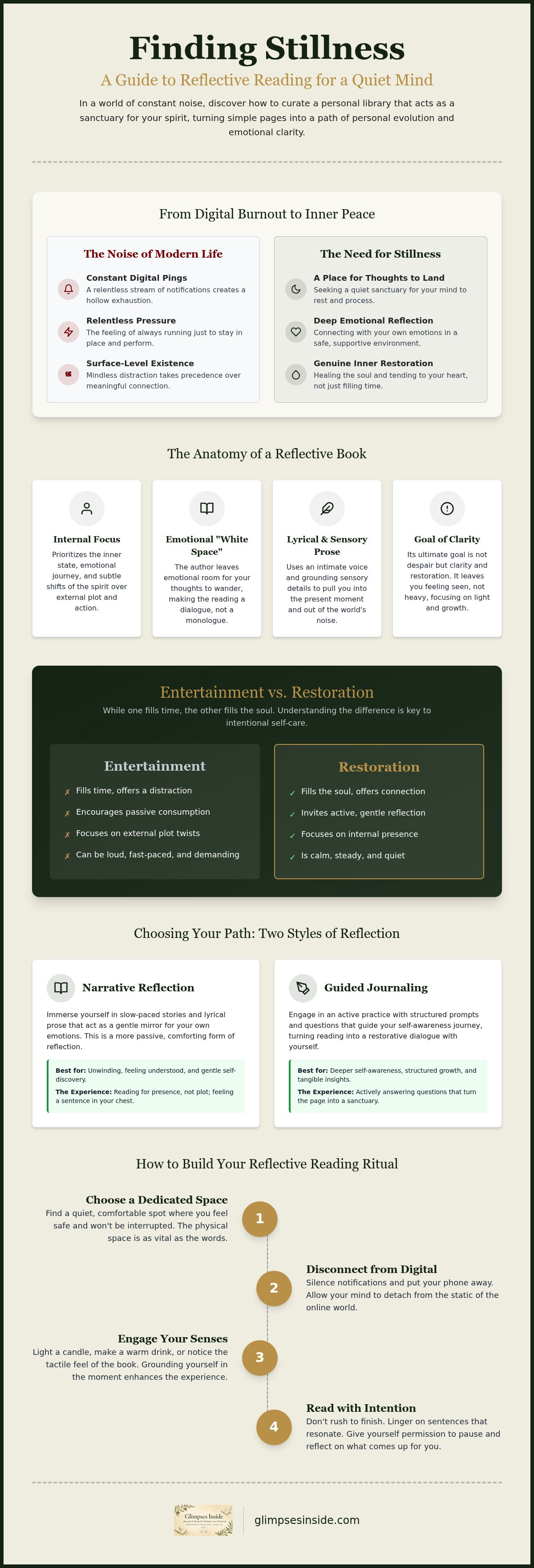 Reflective Books for Quiet Moments: Inner Stillness infographic